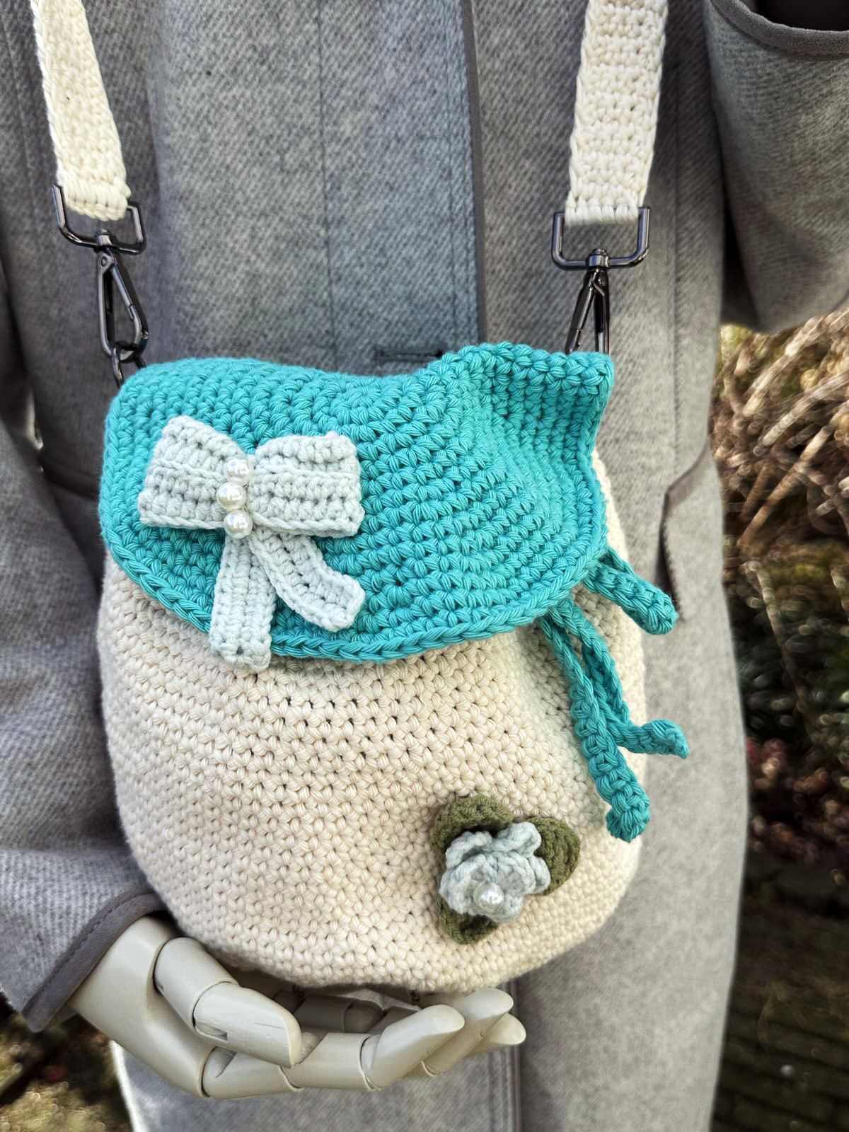 Wildflower Whimsy Bag Blue Bow