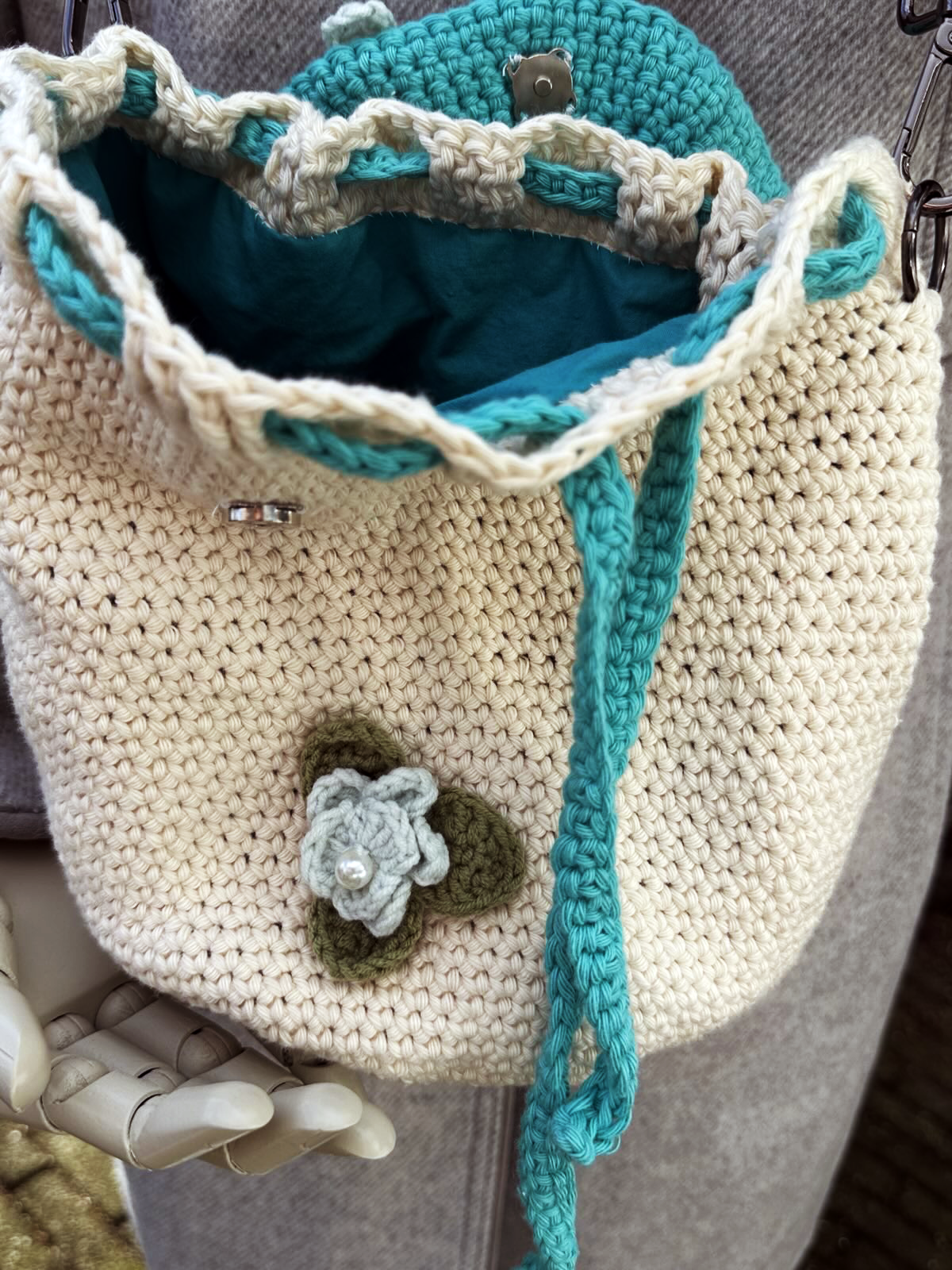 Wildflower Whimsy Tas Blauwe Strik