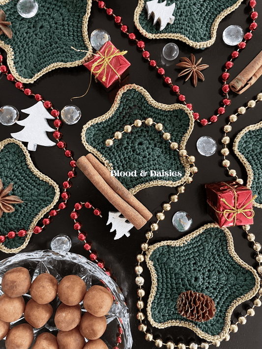 Festive Forest Gilded Coasters - Set of 6 - Blood & Daisies